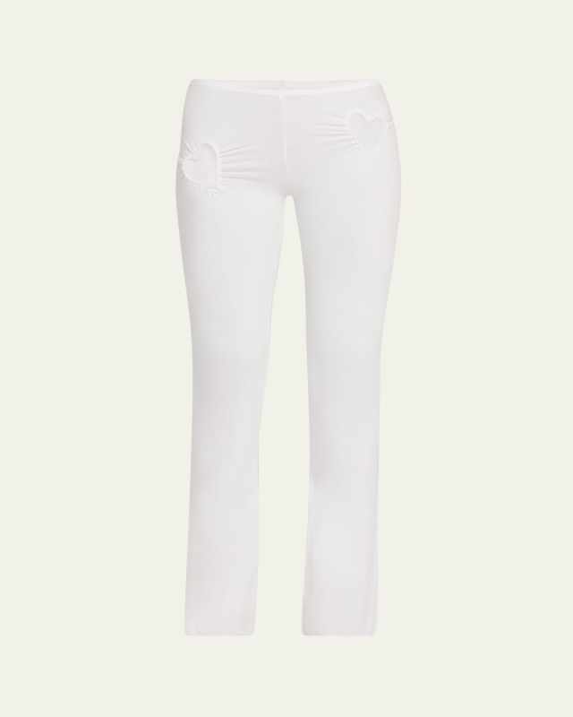 Cotton Jersey Heart Cutout Pants